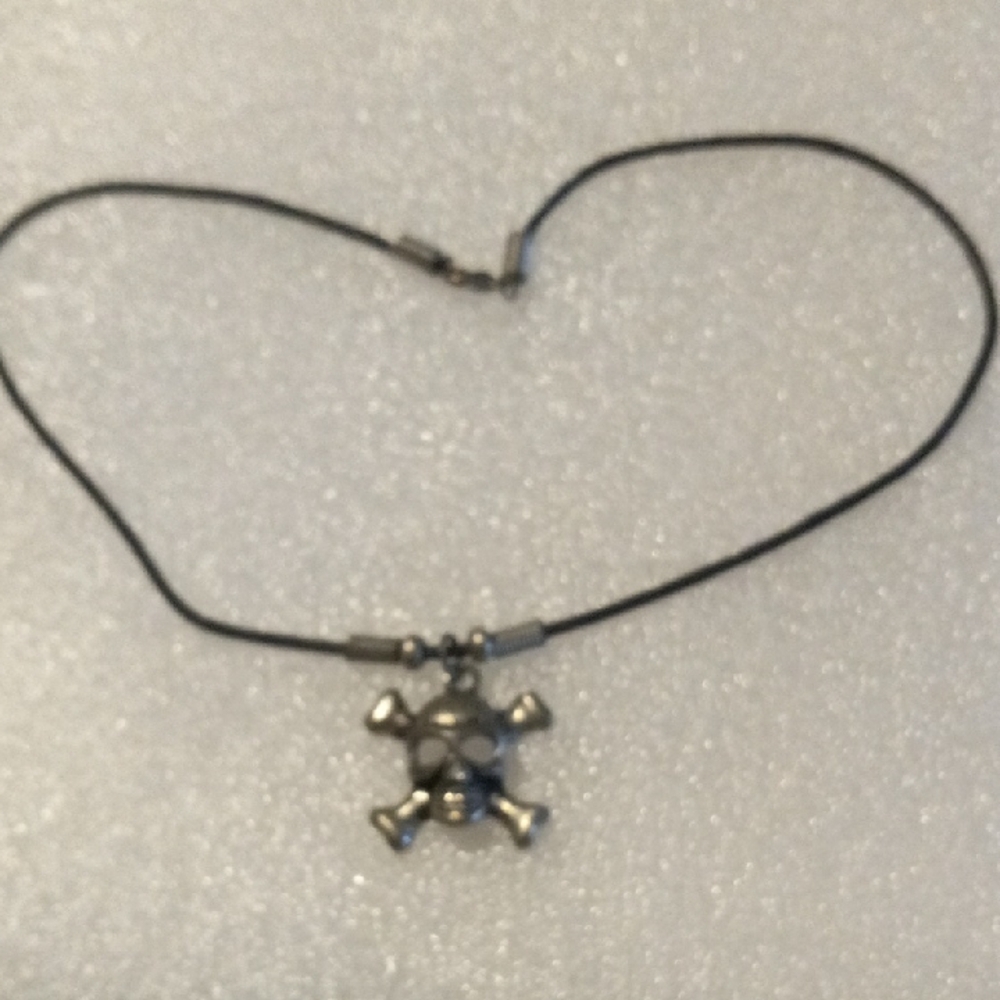 Skull Pendant Black Necklace